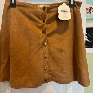 Altar'd State Tan A-Line Mini Skirt Casual